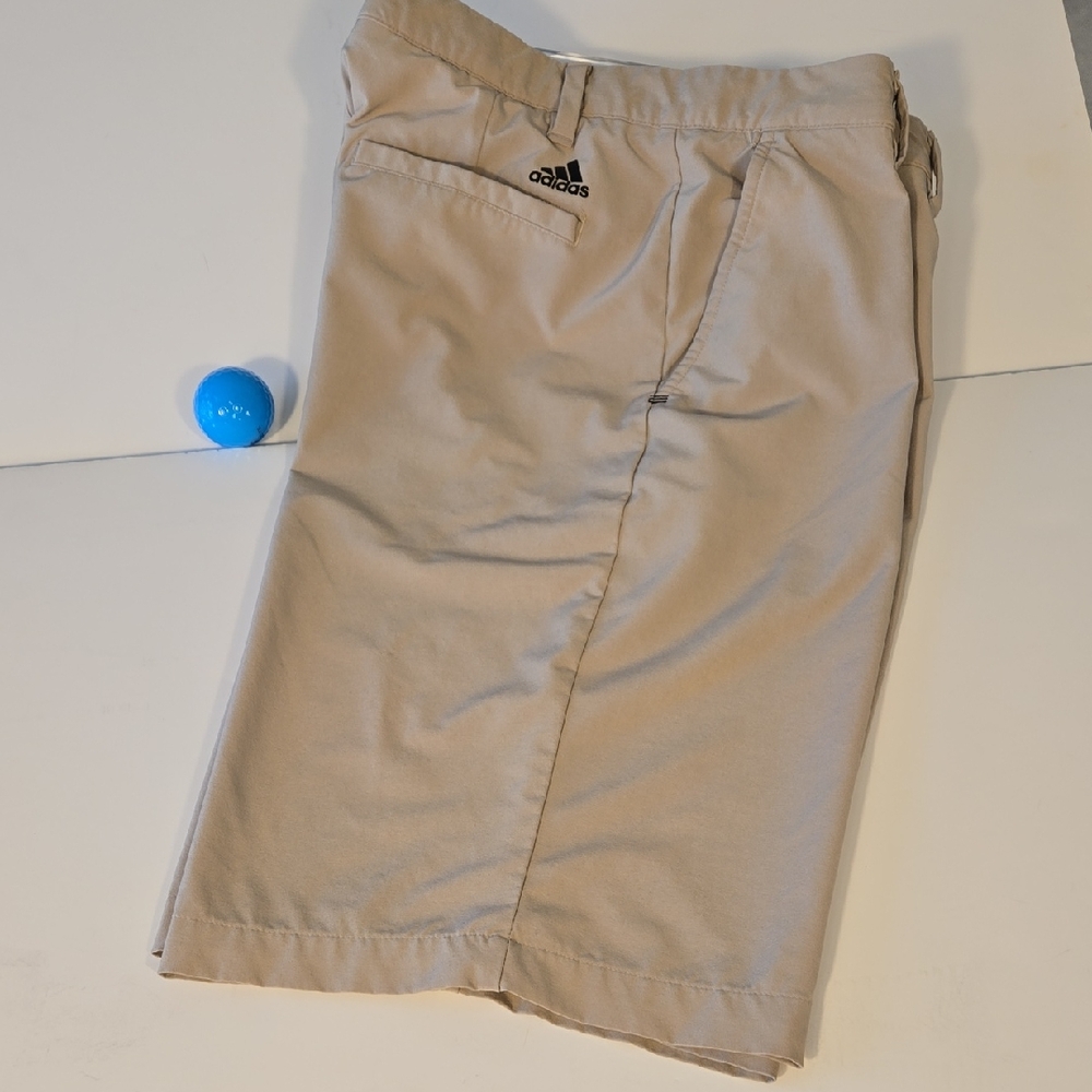 adidas Men’s Tan Performance Golf Shorts 32 | Stretch Flat Front | Course Ready